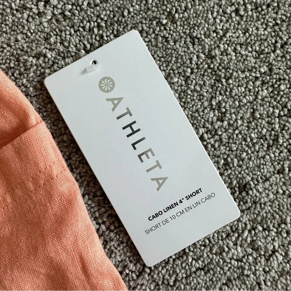 ATHLETA Cabo Linen 4” Short Cactus Peach Size 10 - Picture 2 of 7
